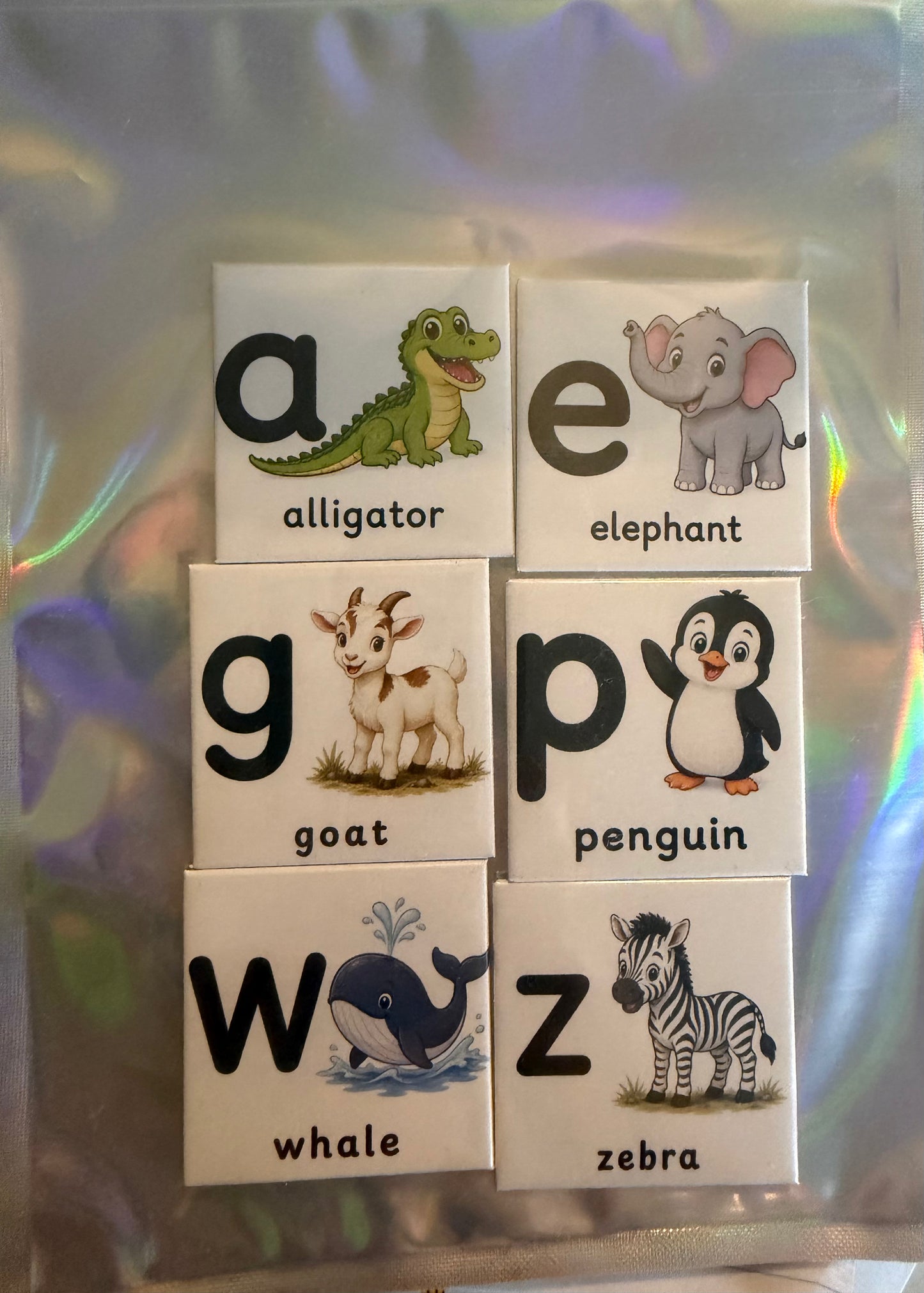 Animal Alphabet Magnets - 2"x2" Premade Sets