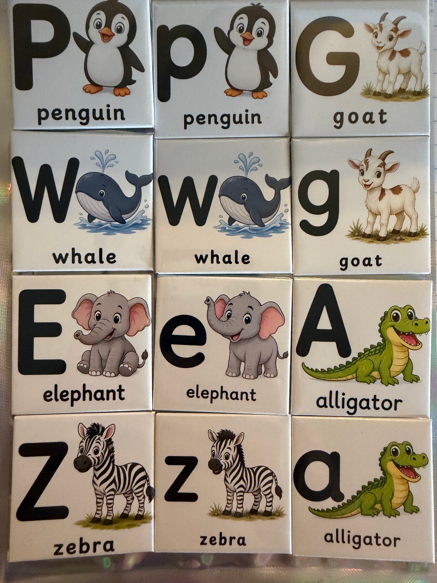 Animal Alphabet Magnets - 2"x2" Premade Sets