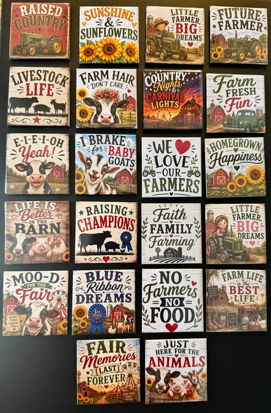 Farmer 2"x2" Premade Magnets