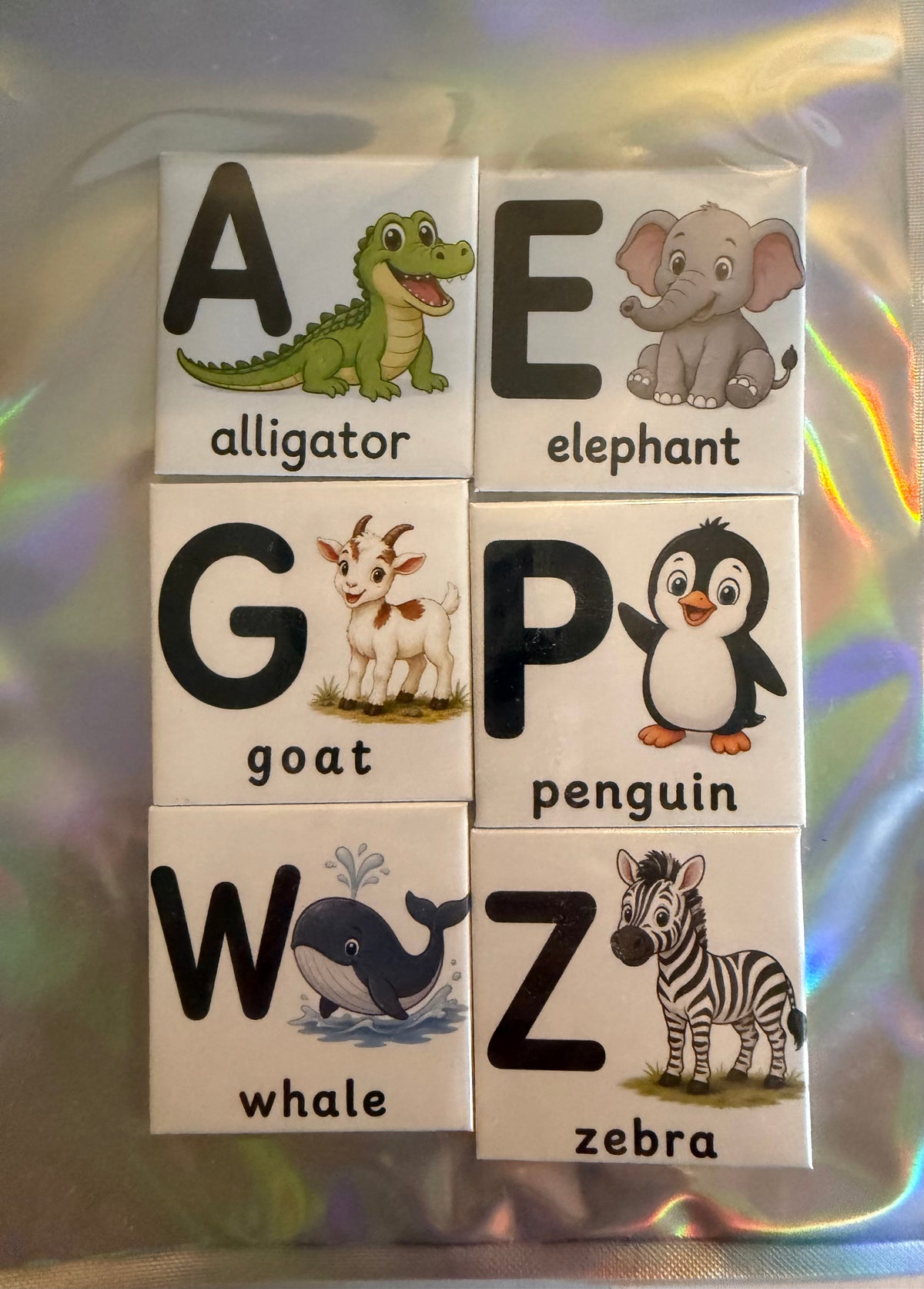 Animal Alphabet Magnets - 2"x2" Premade Sets